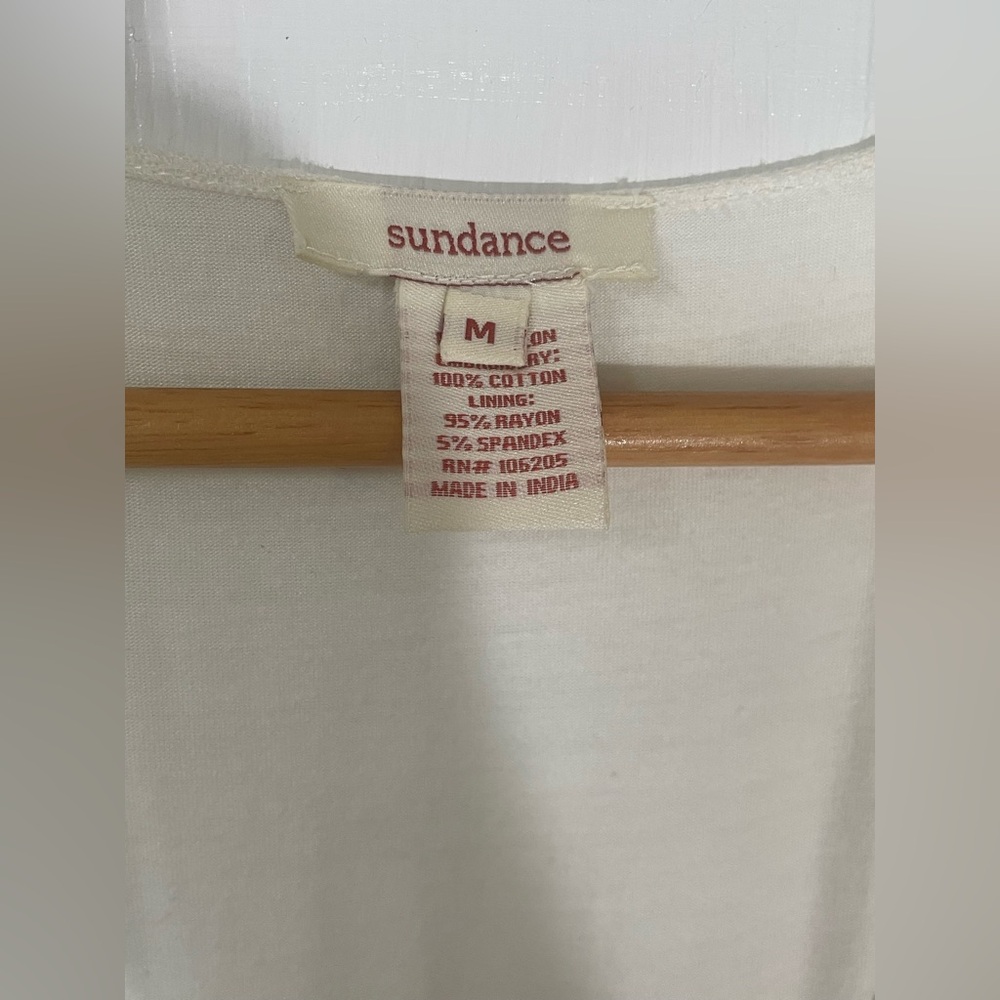 Sundance Dress Maxi Size Medium White Cream Embroidered Mesh Boho Spring Bridal - Picture 7 of 11
